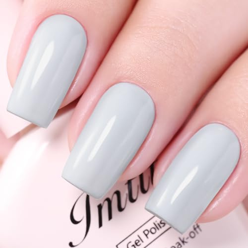Imtiti Hema-Free Light Grey Gel Nail Polish 10ml, UV LED Soak Off Dove Grey Gel Polish, Long Lasting 28+ Days Pastel Grey Nail Gel, Salon Quality for DIY Home & Professional Nail Art