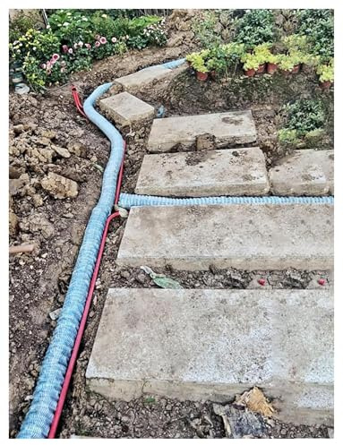 JNTFNE Tubo di scarico francese ondulato perforato, 1-20 metri, espandibile, per infiltrazione morbida, tubo di drenaggio sotterraneo per paesaggio/giardino/patio (200 mm, 7 metri)