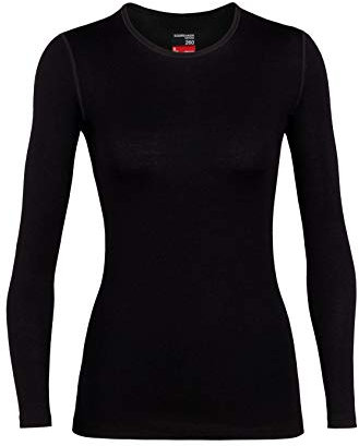Icebreaker Damen Funktionsshirt 260 Tech LS Crewe, Black, XL, 104387001XL