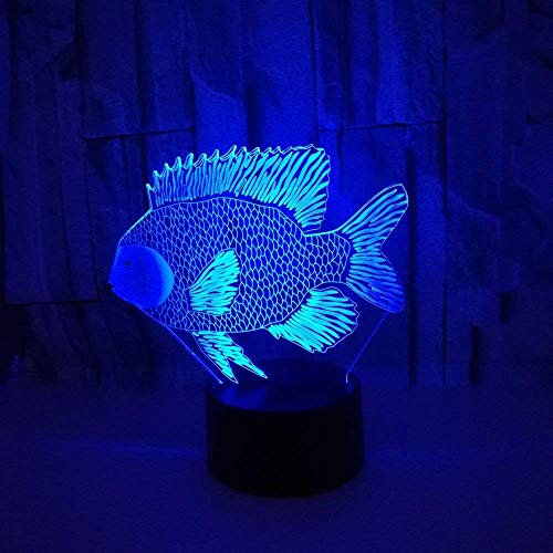 HPBN8 Ltd 3D Fisch Optical Illusions LED Lampen Tolle 7 Farbwechsel Berühren Tabelle Schreibtisch-Nacht Licht Mit USB-Kabel für Kinder Schlafzimmer Geburtstagsgeschenke Geschenk