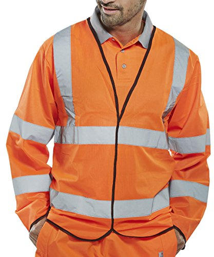 Hi Viz Jerkin Long Sleeve Hi Vis Vest Orange S-6XL EN20471 Class 3 Jacket