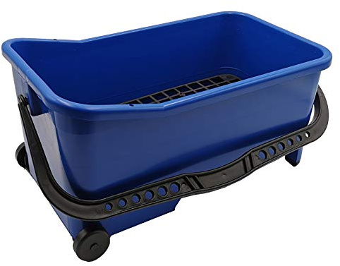 DEWEPRO® Fliesenleger Wascheimer 16l mit 2 Rädern und Bodensieb – Profi Waschbox für Fliesenarbeiten