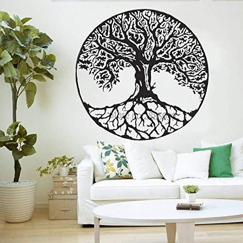 FGHOMEYWXC Stickers muraux grand arbre Stickers muraux art déco - Arbre de vie - Noir - PVC - Étanche - 80x80cm
