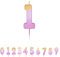 Pioneer Party Candle, Age One Cake Candle, 1st First Birthday Candles, 15851, Rose Gold Ombre