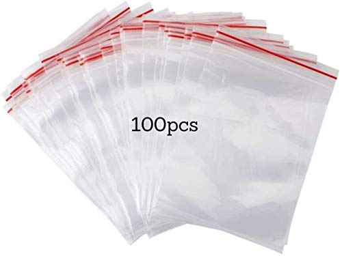 Pakico 100 Kleine Beutel ZIP 8 x 12 cm Plastiktüten Lebensmittelbeutel | Plastikbeutel Ziplock Tüten Wiederverschließbare Verschlussbeutel Kekstüten Druckverschlussbeutel Organisation Dick Haltbar