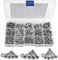 500 Pcs Bolts & Nuts Set, Hex Socket Button Head Screws M3 M4 M5, Electrical Machine Screw & Nut Kit 8-20 mm Long, Stainless Steel Hex Socket Screw Hex Nuts with Storage Box