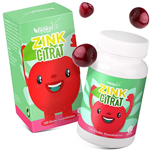Zink Tabletten Kinder für 120 Tage - Unterstützt das Immunsystem - 100% Vegan und Zuckerfreie Zinktabletten - 6 mg Zink für Kinder - Zink Kinder Vitamine Kinder
