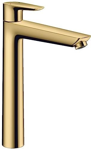 hansgrohe Wasserhahn Talis E (Armatur mit Auslauf Höhe 240 mm), Einhebel-Waschtischmischer ohne Ablaufgarnitur, Polished Gold Optic