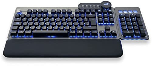 Mountain Everest Max (ISO-Layout) - anpassbare High-End mechanische Gaming-Tastatur mit Media-Dock, Display Keys, RGB-Beleuchtung hot-swapable Cherry MX Switches und modularem Numpad.