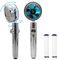 1 Pommeau De Douche à HéLice Haute Pression, Buse De Douche Rotative à éConomie D'Eau à 360 °, Accessoires De Salle De Bain à Connecteur Universel De 2 Cm, Avec 2 éLéMents Filtrants En Coton PP (Bleu)