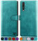 SUANPOT [RFID Schutz für Huawei P20 Pro Hülle PU Leder Handyhülle Lederhülle Klapphülle Kartenfach Flip Cover für Huawei P20 Pro Handy hülle Leather Wallet Phone Case Blau Grün