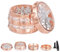 TIRIRS 6,3 cm, 4 Stück, transparente Oberseite Kräutermühle – Aluminium Gewürzmühle mit Pollenschaber und Reinigungsbürste – Roségold.