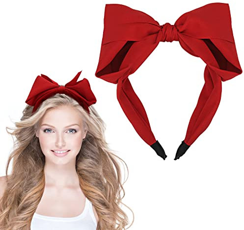 WLLHYF 1 PCS Bogen Stirnbänder Haarbänder Mode Nettes Haarband Anti-Rutsch Kopfbedeckung Schöne vielseitige rote Stirnbänder für Frauen Stirnbänder Schönheitspflege Einfaches elastisches Zubehör