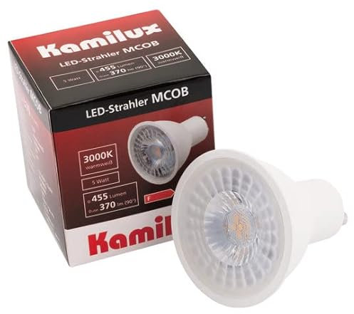 Kamilux 3er Set 230V / LED Leuchtmittel / 5 Watt = 45 Watt / 455 Lumen/Warmweiß / 3000K / Sockel GU10