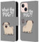 Head Case Designs ¿Qué Gris? Piper El Doguillo Carcasa de Cuero Tipo Libro Compatible con Apple iPhone 13 Mini