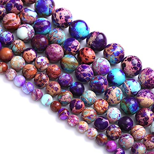 Perles libres en jaspe impérial Galaxy Purple Sea Sediment en pierre naturelle de 4 mm, 88 pièces, pour fabrication de bijoux DIY, bracelets, colliers