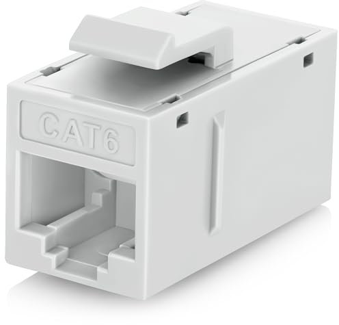 Everest Lot de 48 coupleurs Keystone Cat6 RJ45 – Femelle vers femelle – Coupleurs Cat 6 – Rallonge de câble Ethernet