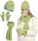 INSISMY Damen Mütze Schal und Touchscreen Handschuhe Set für Damen Winter Warm Langer Schal Fleece Gefüttert Beanie Skull Cap