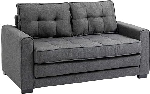 HOMCOM 2-Sitzer-Sofa - gepolsterte Rückenlehne - 147,5 x 75 x 85 cm - grau
