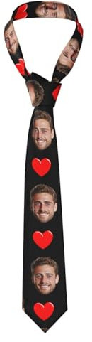 GQWJKSZ Individuelle Krawatten mit lustigem Foto, personalisierte Krawatte mit Haustier-Gesichtsbild, Herren-Krawatte als Valentinstag-Geburtstagsgeschenk