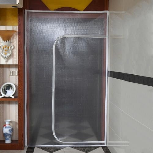 Fenster Isolierfolie,Wärmeschutzvorhang für Türen,Isolier Schutz Vorhang,Thermo Türvorhang Kälteschutz Winddicht Isoliervorhang Thermovorhang,mit Klettverschluss,Breite x Höhe (170cm x 150cm)