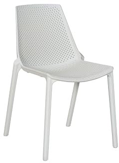 METRO Professional Chaise d'extérieur, en polypropylène, empilable, Chaise Jardin terrasse Balcon bistrot, Blanc