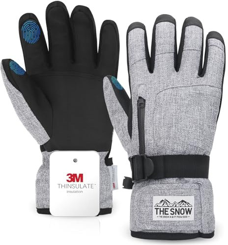 TOUTBIEN Skihandschuhe Herren Damen Wasserdicht Warme Winterhandschuhe rutschfest Winddicht Fahrradhandschuhe Thermo Touchscreen Handschuhe Outdoor für Ski Snowboard Wandern Radfahren Motorrad