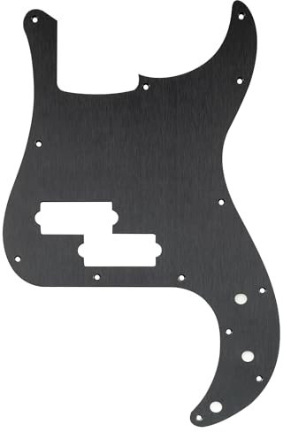 Musiclily Ultra 13 Löcher Eloxiertes Aluminium P-Bass Pickguard Schlagbrett für American Fender Standard Precision Bass, Schwarz