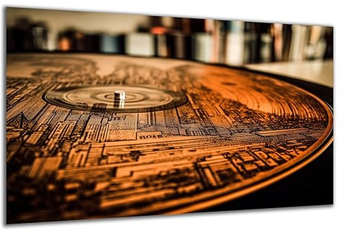 DARO Design - Wand-Bild auf 6mm HDF 70x50 cm Musik Schallplatte LP - Wand-Deko Bilder Geschenk