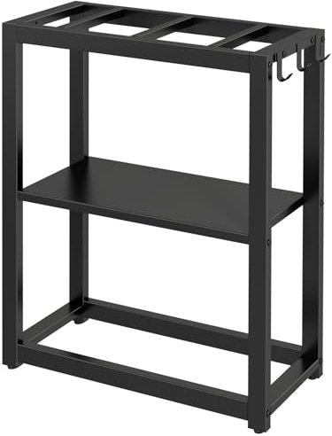 Livofloral Aquarium-Ständer mit Ablage, 30,5 - 76,5 l Fassungsvermögen, Aquarium-Ständer mit Haken, robuster Metallständer für Schildkröten, Reptilien, einfache Montage