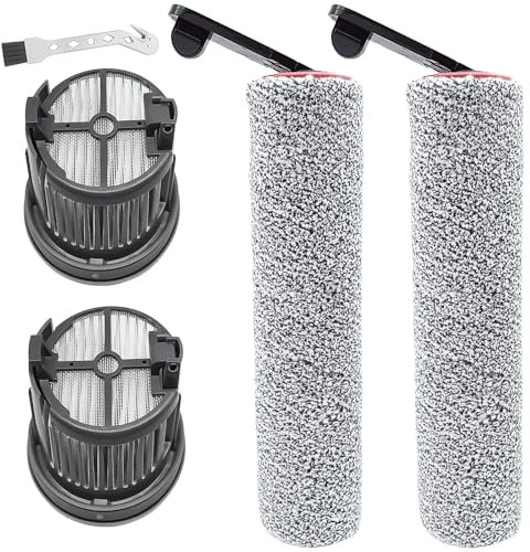DianSung Spazzole Rullo + filtro set di accessori per Dreame H14 Pro, H14, H14 Dual aspirapolvere per liquidi e asciutti Parti di ricambio, 2 Rulli per spazzole + 2 Filtri + 1 Spazzola pulizia