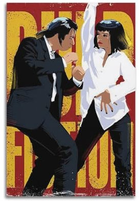 DIGERTECH Pulp Fiction Tanzposter, Vintage-Kunst, Raumdekoration, ästhetisch für Schlafzimmer, Wohnzimmer, Wände, ästhetisches Poster, 30 x 45 cm, ungerahmter Stil