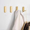 Ganchos plegables para toallas, ganchos de pared resistentes para colgar abrigos, albornoces y bolsos, almacenaje para baño, armario, entrada, piscina y cocina (paquete de 4, dorado cepillado)