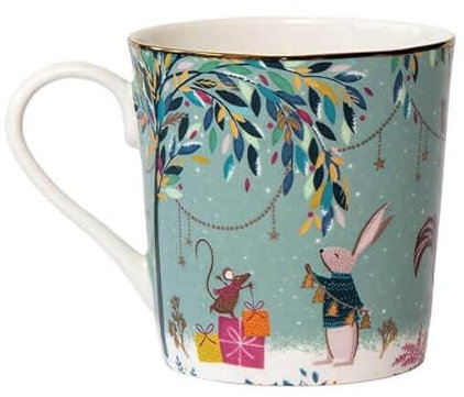 Sara Miller London Woodland Tales Mug, Merry Band, Green
