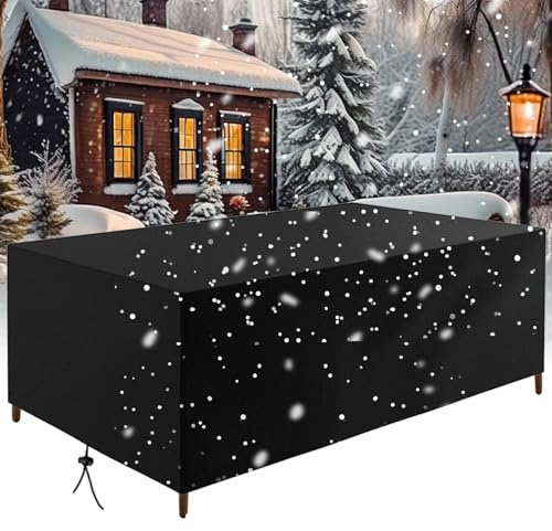 OUZUIU Quadrat Gartenmöbel Abdeckung Wasserdicht 220x115x65cm/LxWxH 420D Oxford Stoff UV-Schutz Winddicht Winterfest SchutzhülleSchutzhülle für Terrassenmöbel Stühle und Möbelsets staubdicht