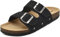 ONCAI Sandalias de Pala Mujer con Ajustable Buckle Corcho Zapatillas de Moda de Verano Mules Planas Zuecos Negro Tamaño 36 EU