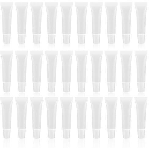 Yewseas 30 PCS 10ml Tubes Vides Cosmetique en Plastique Tube, Flacons Rechargeables pour Voyage, Lotion, Shampooing, Gel Douche, Crème et Produits de Soins, Idéal pour échantillons et rangement
