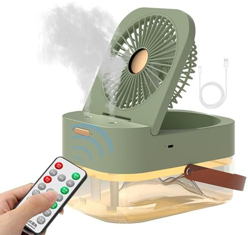 Acunny Ventilador de aire acondicionado portátil, enfriador de aire evaporativo personal - Ventilador de refrigeración de carga Tipo-C Tablet USB - Días calurosos necesidad de gran capacidad tres