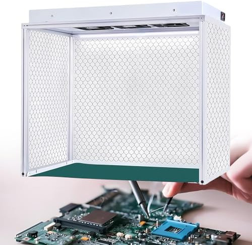 SAIYERUS Vertikale Laminar-Flow-Haube, Air-Flow-Reinbank, staubfreie Werkstatt, mit HEPA-Filter und 67 x 31 x 51 cm Arbeitsfläche, für Telefonreparatur/Werkstatt/Labor, Sauberkeitsklasse 100/ISO 5