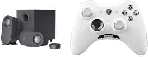 Logitech Z407 Bluetooth-Computerlautsprecher mit & MSI Force GC30 V2 White Kabelloser