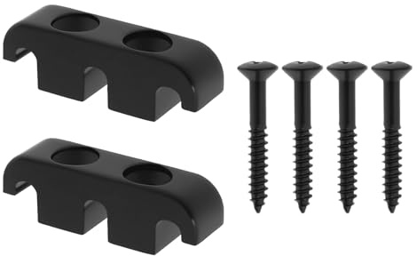 EMSea 2pcs Electroplated Black Bass Head Retainer 3-String Retainer Bass String Parts for Hold 3 Strings In The Bass Head of a 4-String Electric Bass