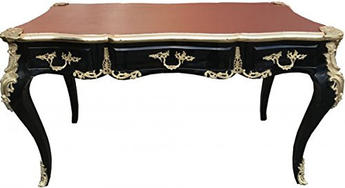 Casa Padrino Luxus Barock Schreibtisch Schwarz/Gold/Bordeaux Sekretär Luxus Möbel