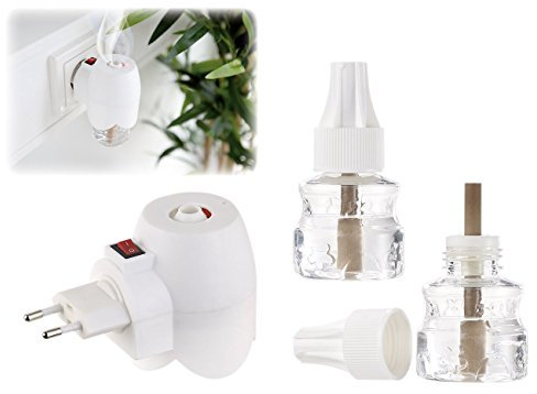 PEARL Mücken-Stecker: Elektro-Mückenstecker inkl. 2 Wirkstoff-Flaschen für 800 Std, 15 m² (Mückenstecker mit Insektenschutzmittel)