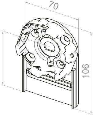 Elero Motorlager für Vorbauelemente | Einbau links oder rechts | Kastengröße 150mm | für RevoLine M Antriebe (Einbau schraublos rechts)