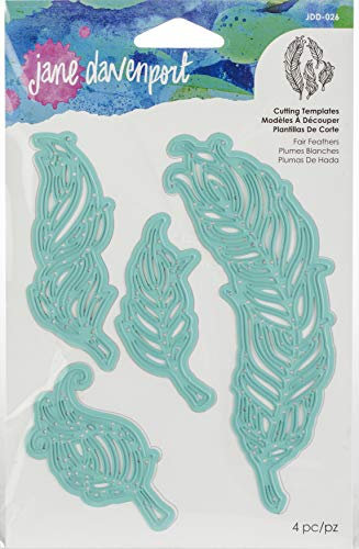 Spellbinders Jane Davenport Artomology Collection Dies-Fair Feathers, Teal, Largest die 4.6 x 12.4 cm