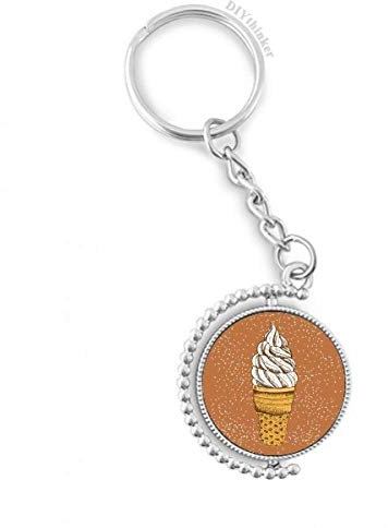 DIYthinker Sahne, Schokolade, Ei-Kegel-Eiscreme Drehbare Schlüsselanhänger Ringe 1.2 Zoll x 3.5 Zoll Mehrfarbig