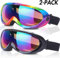 Yizerel Ski Goggles, Pack of 2, Snowboard Goggles for Kids, Boys & Girls, Youth, Men & Women, with UV 401 Protection, Wind Resistance, Anti-Glare Lenses, New Edition