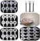 36 pochoirs de décoration pour café + 1 shaker à poudre en maille d'acier inoxydable + 1 stylo à café latte, pochoirs Magnoloran Foam Latte Art pour flocons d'avoine, cupcakes, gâteaux, cappuccino,