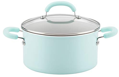 Rachael Ray 12165 Create Delicious Nonstick Stock Pot/Stockpot with Lid - 6 Quart, Blue