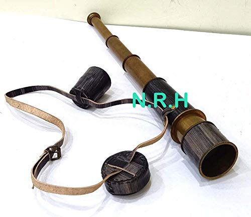 Antikes Marine-Teleskop 45,7 cm nautisches Teleskop Marine Spyglass Pirat Messing mit Schaumgürtel & Kappe